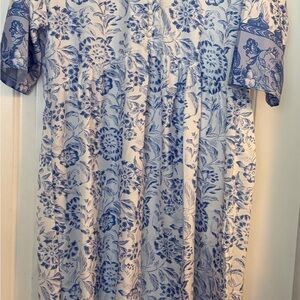 Floral Blue Midi Dress